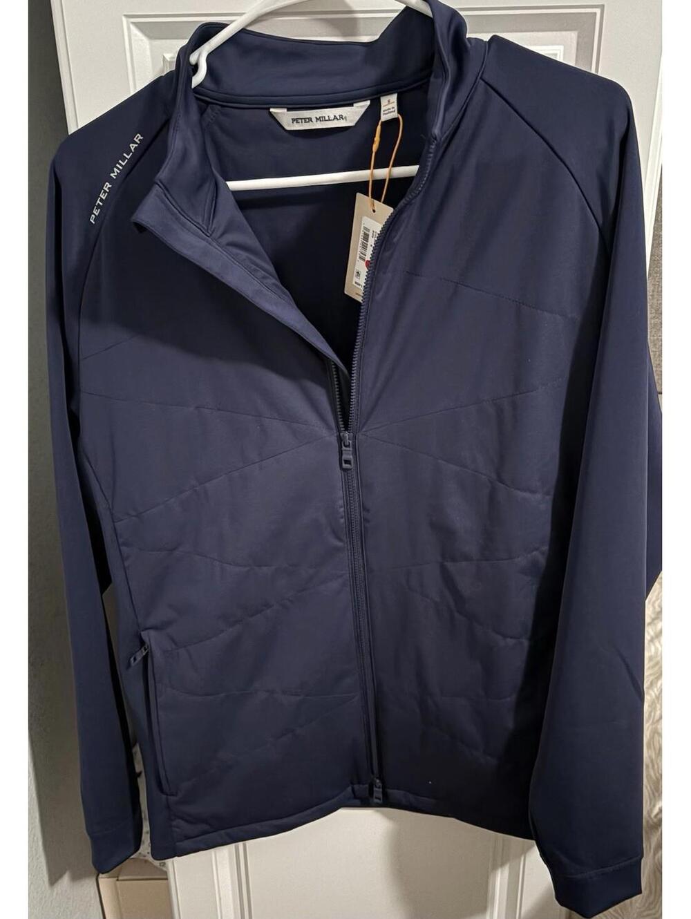 Peter Millar Merge Hybrid Jacket Sport Navy Full Zip Golf Jacket Men's Small